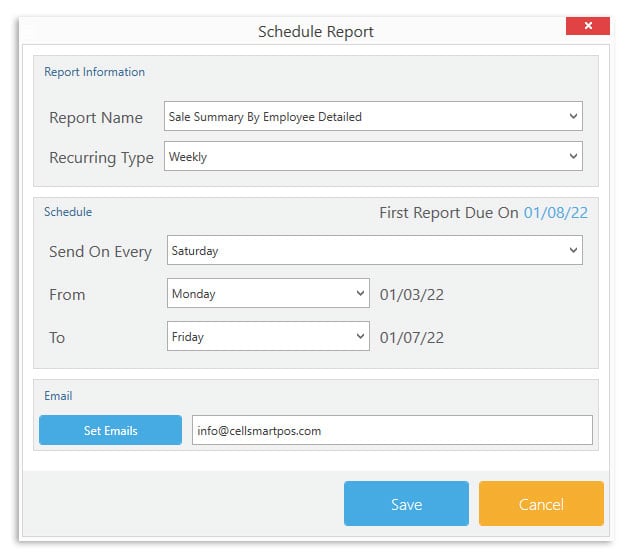 Scheduled reports 2